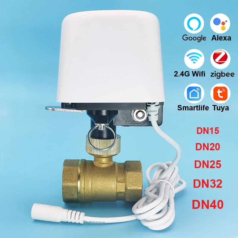 1/2"3/4"1" DN32 DN40 Tuya Zigbee WLAN-Wasserventil Garten Automatischer Wasserstopp-Timer Bewässerungssteuerung Alexa Google Home