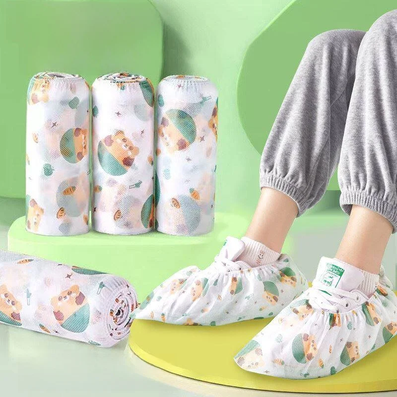 thickened-non-woven-fabric-shoe-covers-indoor-home-use-anti-dust-anti-slip-cartoon-print-for-children-students-computer-room