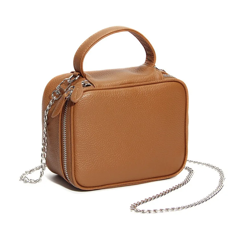 

Fashion Women Minimalist Leather Mini Crossbody Bag Handheld/Crossbody Chain Pouch Large Capacity for Makeup & Daily Essentials