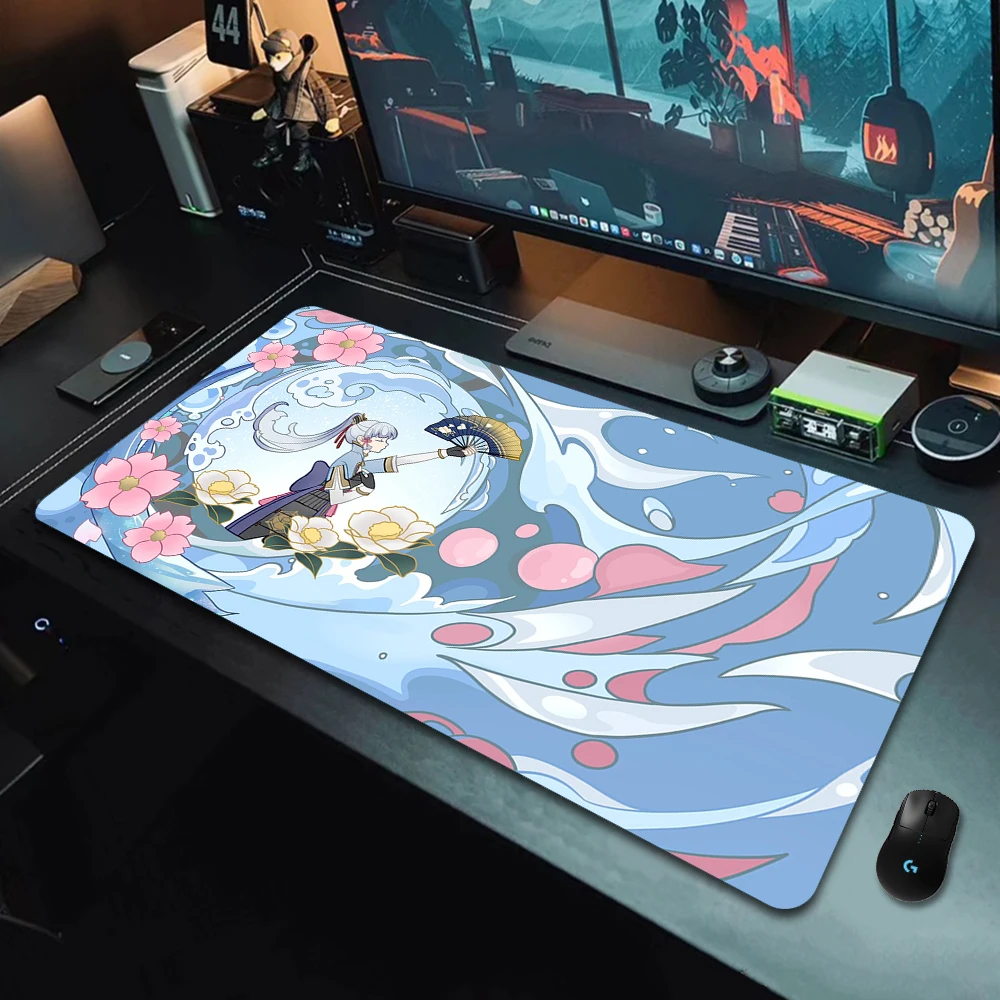 ZHONG LI Genshin Impact Gaming Mouse Pad XXL Non-Slip Keyboard Mats Computer Mousepad For PC Gamer Desktop Decoration Desk Mat