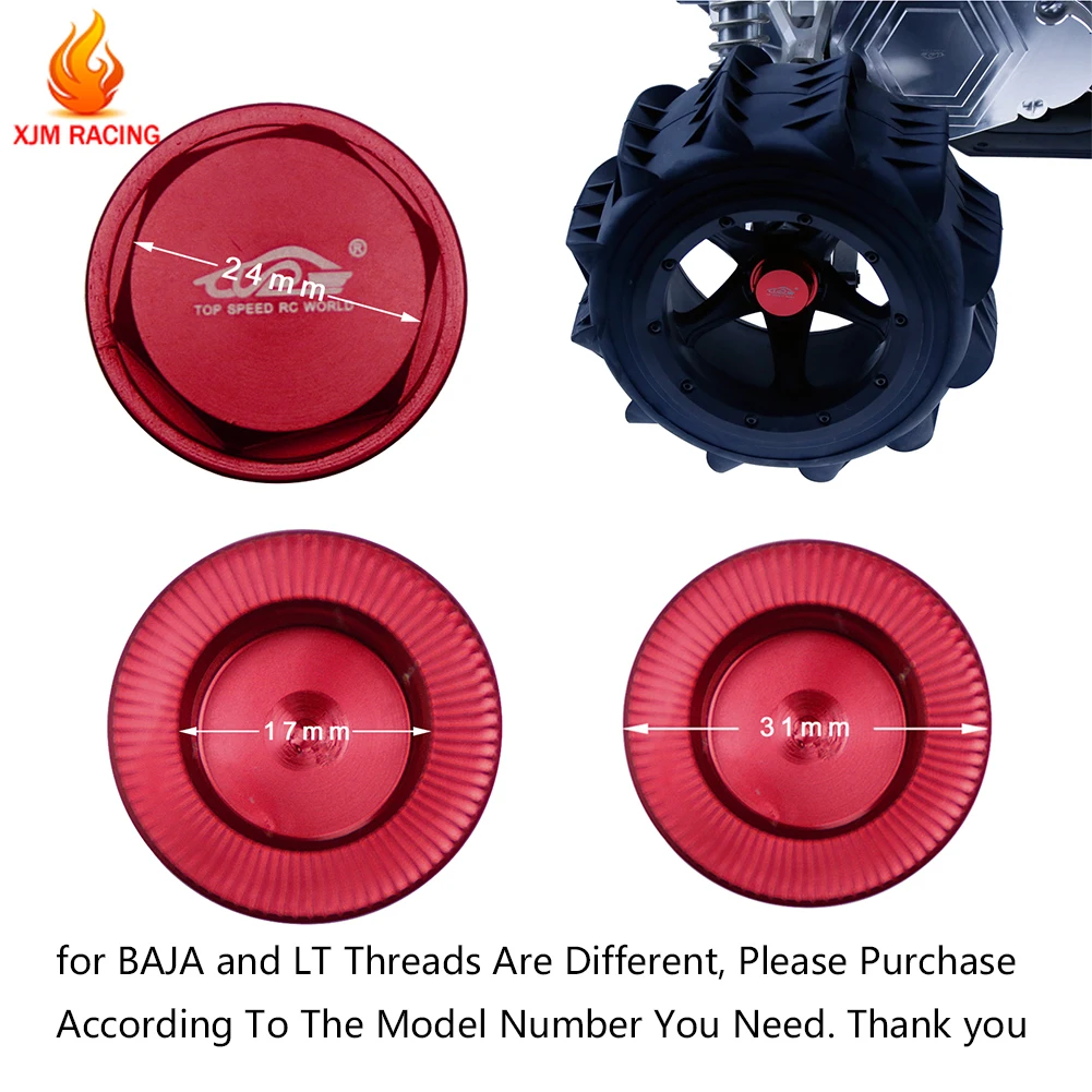Aluminum Wheel Hub Nut 4PCS/SET for 1/5 Losi 5ive T Rovan LT King Motor X2 HPI ROFUN BAJA 5B 5T 5SC SS Buggy RC CAR GAS PARTS