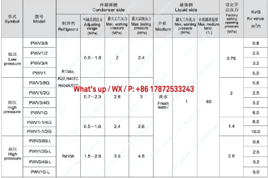 PWV3/4G condensing pressure regulating valve frozen snow ice machine regulating water valve Dongbewanlido