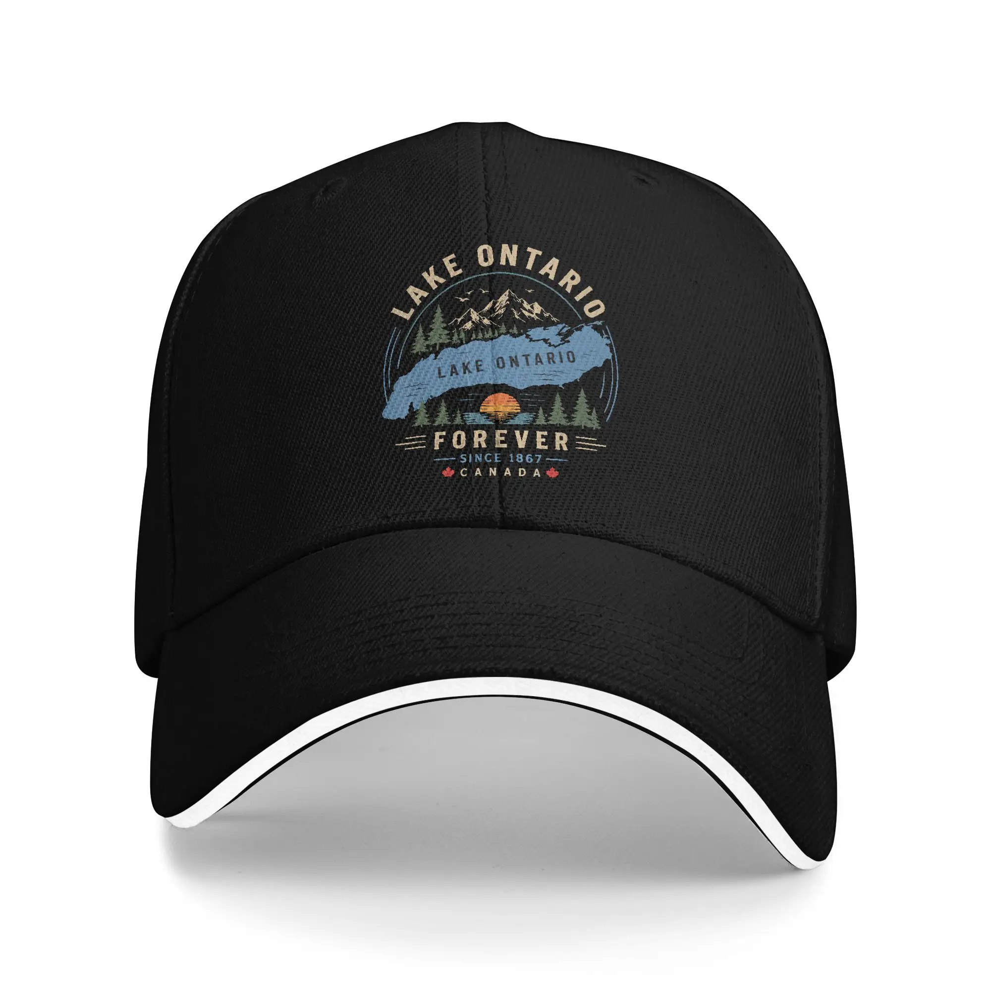 Lake Ontario Forever Canada Since 1867 Sandwich Baseball Cap Classic Polyester Vintage Lakeside Sun Cap Activities Adult Hat