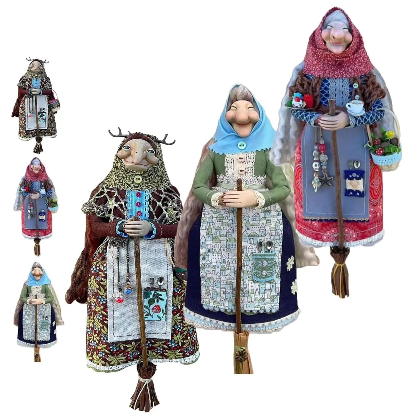 

Hot Good Luck Kitchen Witch Doll Charm Home Charming Witch Doll Handmade Witch Doll Home and Halloween Decoration