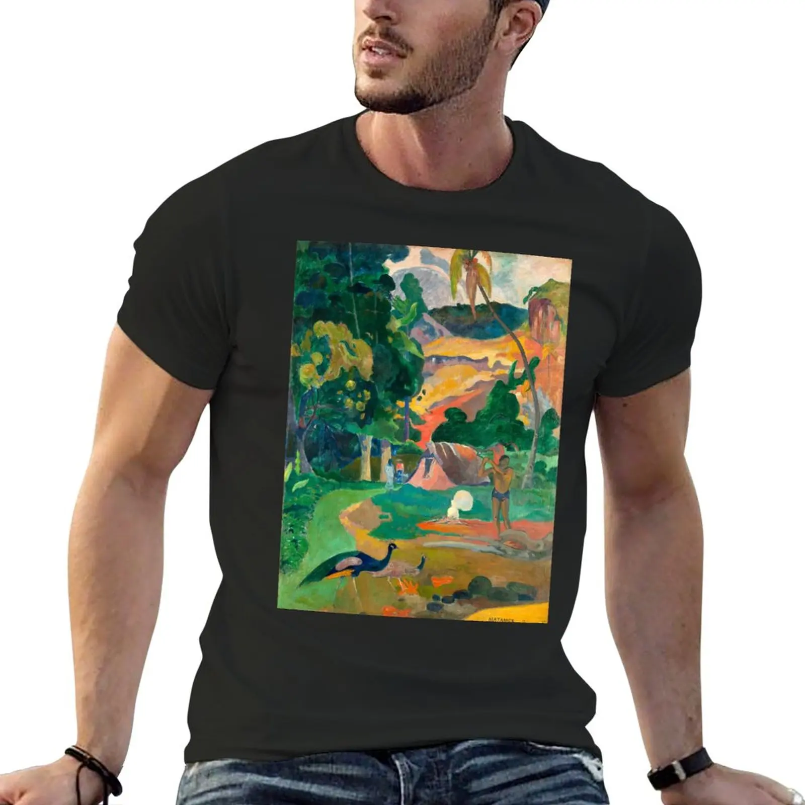 Paul Gauguin Matamoe, Landscape with Peacocks T-Shirt quick-drying korean fashion summer clothes graphics mens cotton t shirts