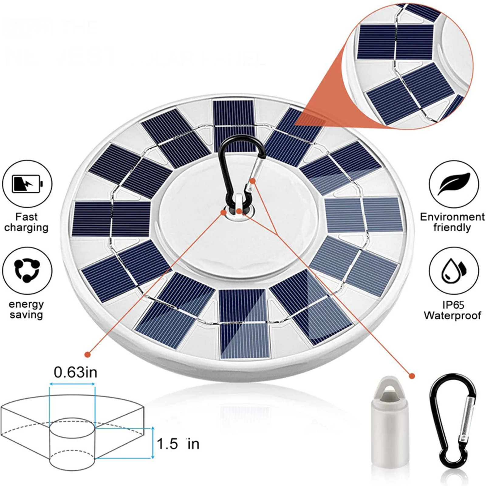 O mastro solar ilumina 128LED luzes de acampamento ao ar livre lâmpada ao ar livre