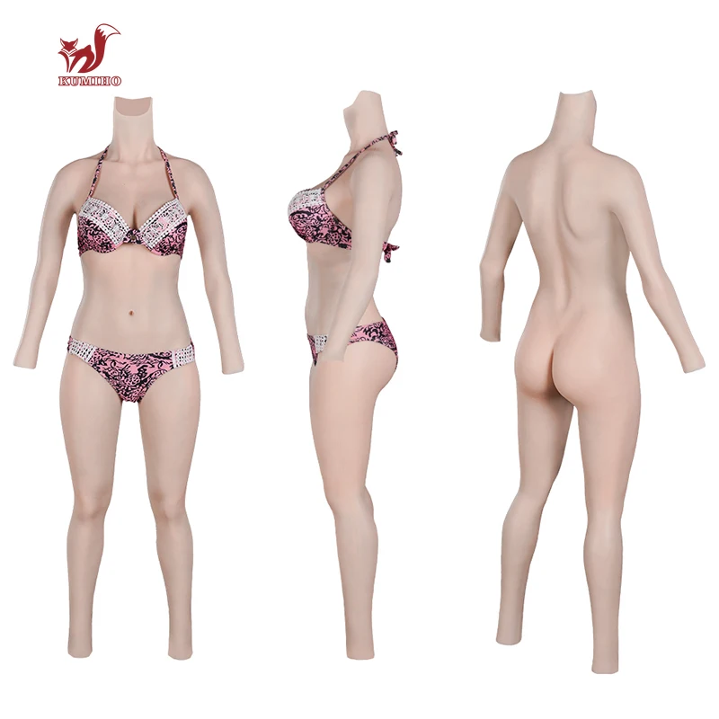 KUMIHO 8TH GEN Cosplay Silicone One Piece Fake Vagina Bodysuit Sissy Breast Forms Fake Boobs For Transgender No Oil Real Skin