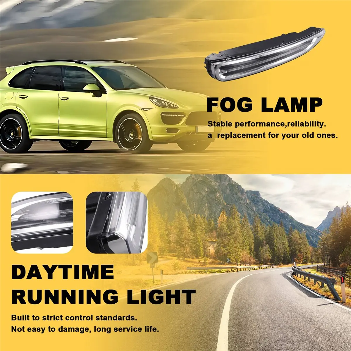 Just- Автомобильные передние светодиодные дневные ходовые огни для Porsche Cayenne 958 11-14, дополнительная фара DRL, противотуманная фара 95863118110, левая