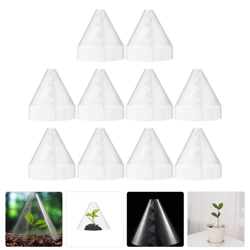

10Pcs Plant Frost Protection Covers Clear Plastic Bell Protective Cover for Outdoor Freeze Protection