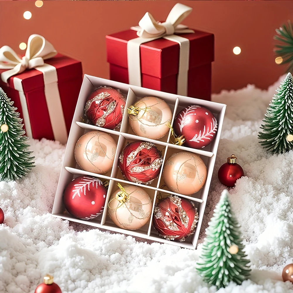

9-piece Set Of Christmas Ball Boxes, Christmas Tree Ornaments Christmas Decorations Hanging Decorations 2025 New Year Presents