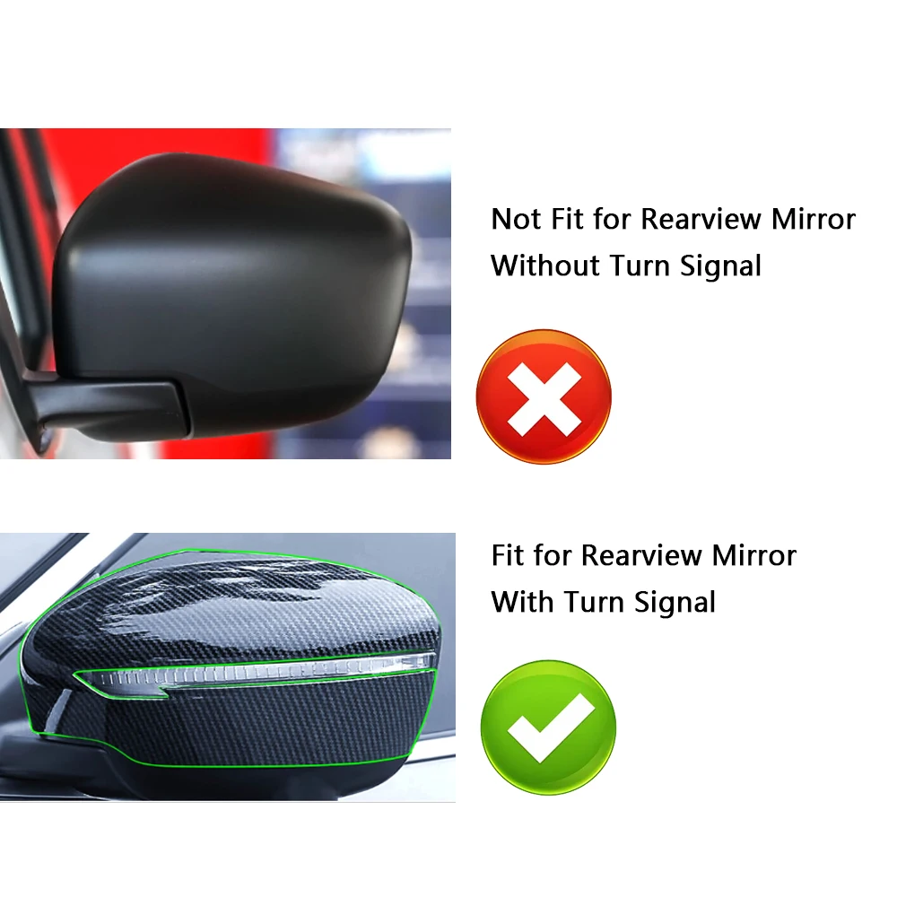 1 Pair For Nissan Navara NP300 2017-2019 Rearview Mirror Covers ABS Carbon Fiber Black, Chrome Side Car Mirror Protective Cover