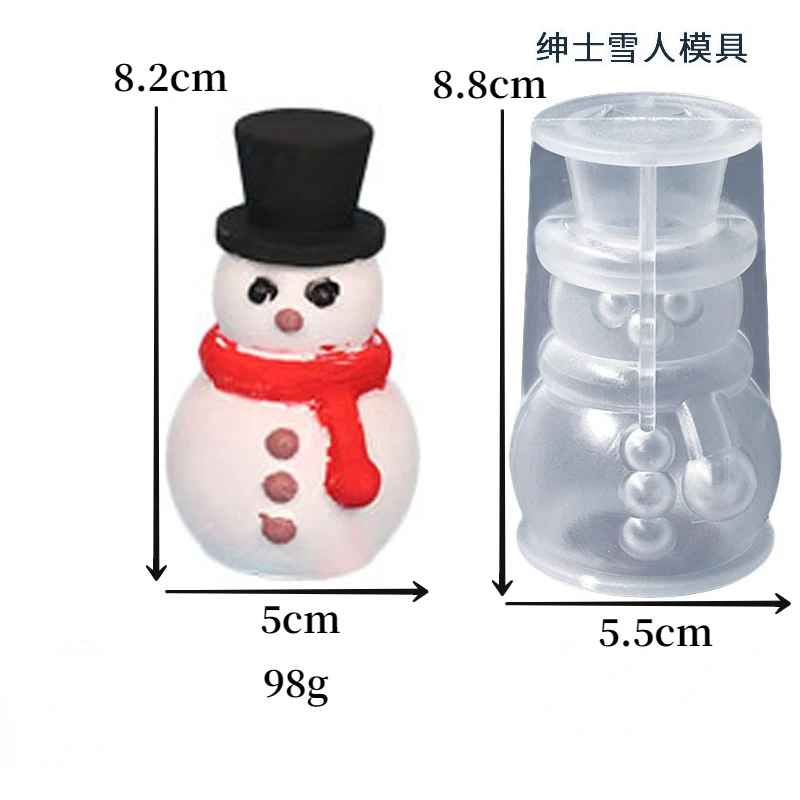 2 Piezas Molde Navidad Muñeco De Nieve Y Alce – Silicona Para Velas, Jabón, Resina Y Manualidades Navideñas