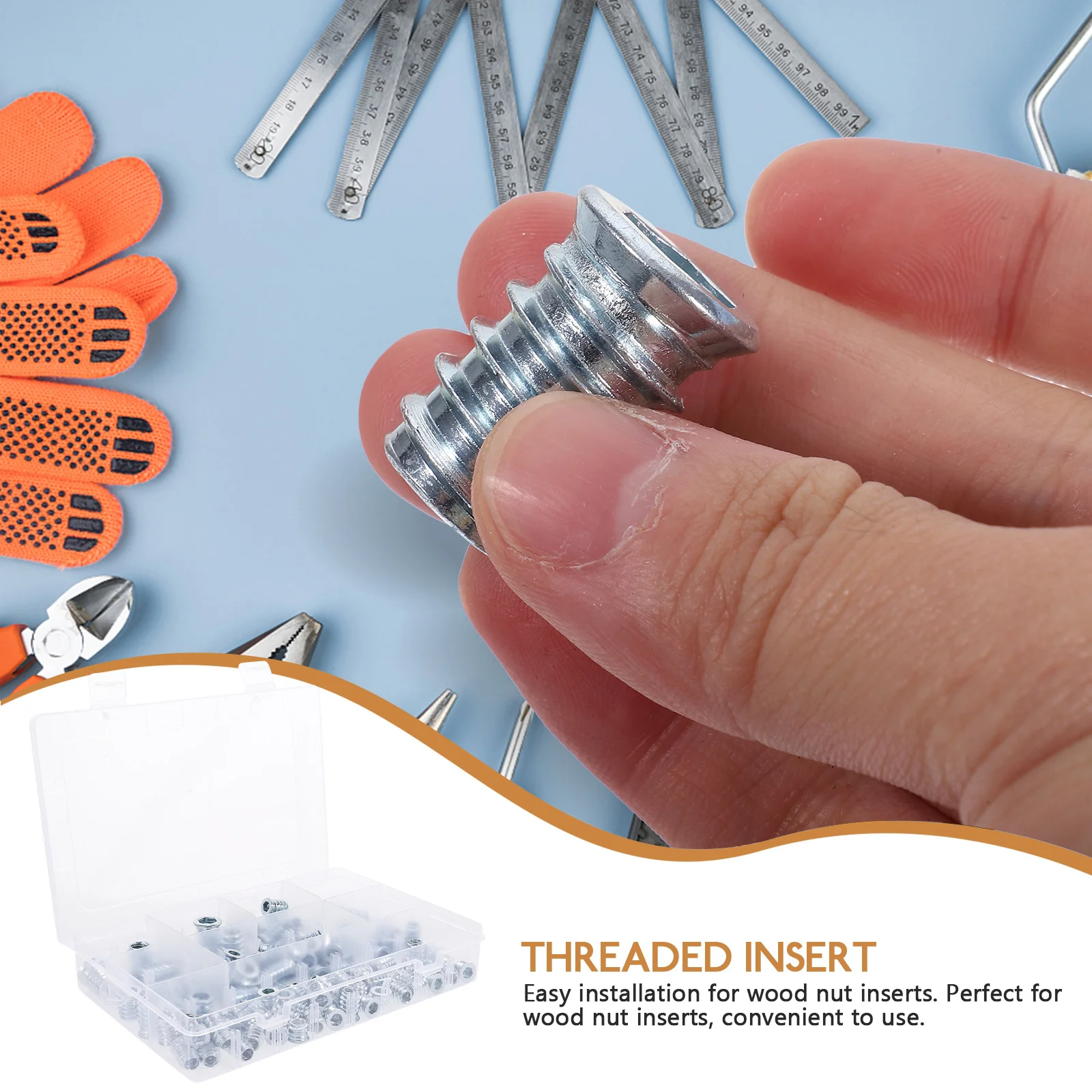 100pcs Wood Nut Inserts Zinc Plated Iron Threaded Inserts For Wood Furniture 3D Printing Injection Molding Fasteners