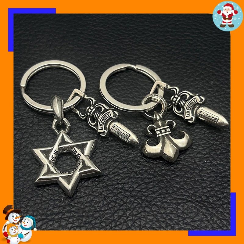Vintage Old Keychain Cross Iris Sword Bullet Hip Hop Punk Classic Personality Retro Bag Hanging Accessories