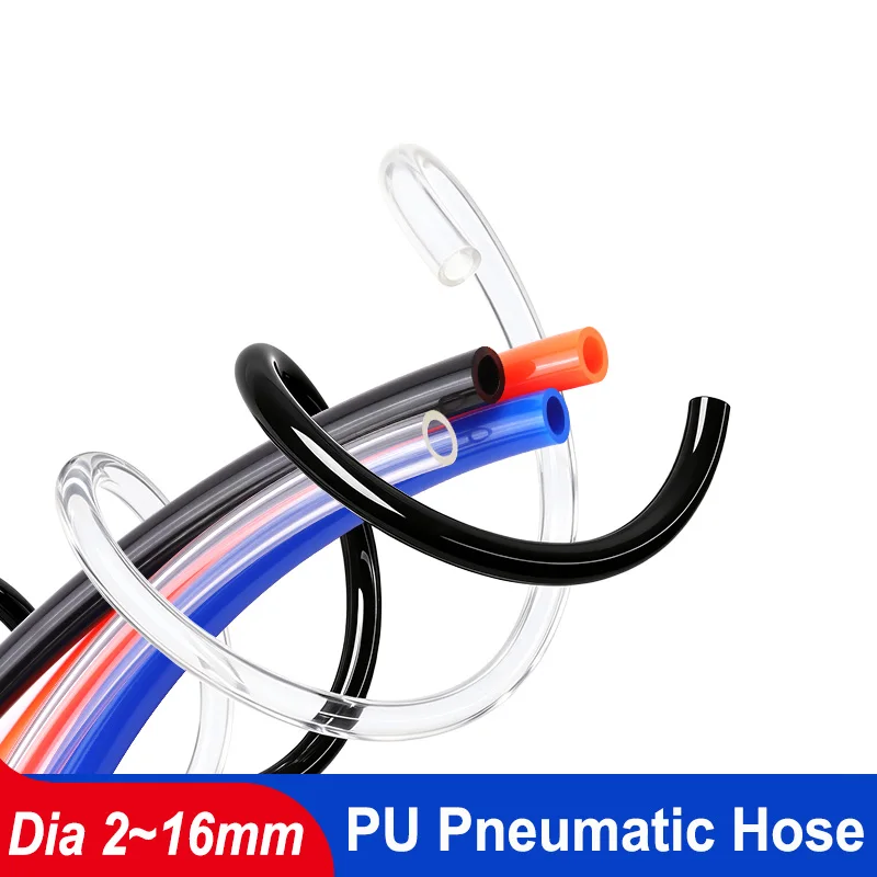  Pneumatic PU tracheal hose Polyurethane Tube Pressure Resistance PU Pneumatic Compressor Pipe Air Tubing 6x4/8x5~20x16mm