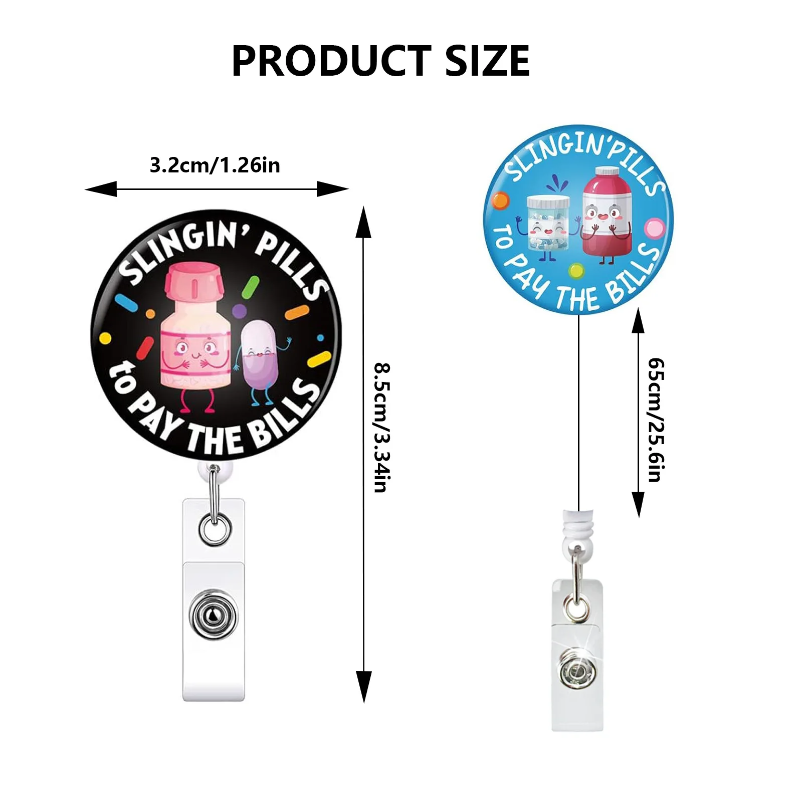 Abs Glue Pill Bottle Medical Supplies Retractable Badge Reel Card Holder For Nurse Doctor Exhibition Enfermera Name Card Clip