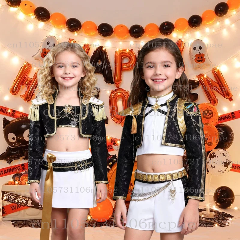 أزياء الفتيات رومي زوي ميرا التأثيرية KPop شيطان الصيادين فتاة بدلة ذهبية سوداء للهالوين هنتركس لعب الأدوار ملابس الحفلات #1