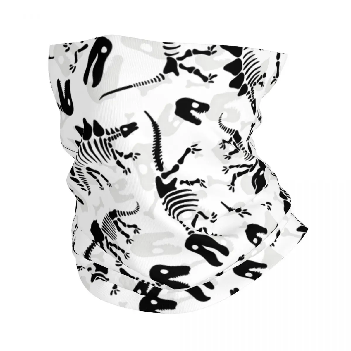 White Thin Bandana Neck Gaiter Dinosaur Wrap Scarf Headband Neck Cover