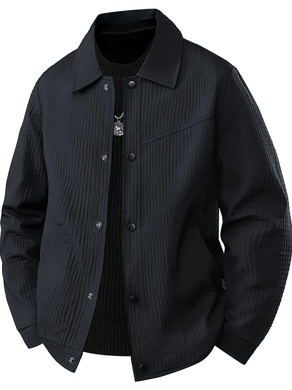 

Loose Casual Men's Jaet 2025 Spring Autumn New Sle Workwear Sle ort Coat Lightweight Busin Casual Turn-down Collar