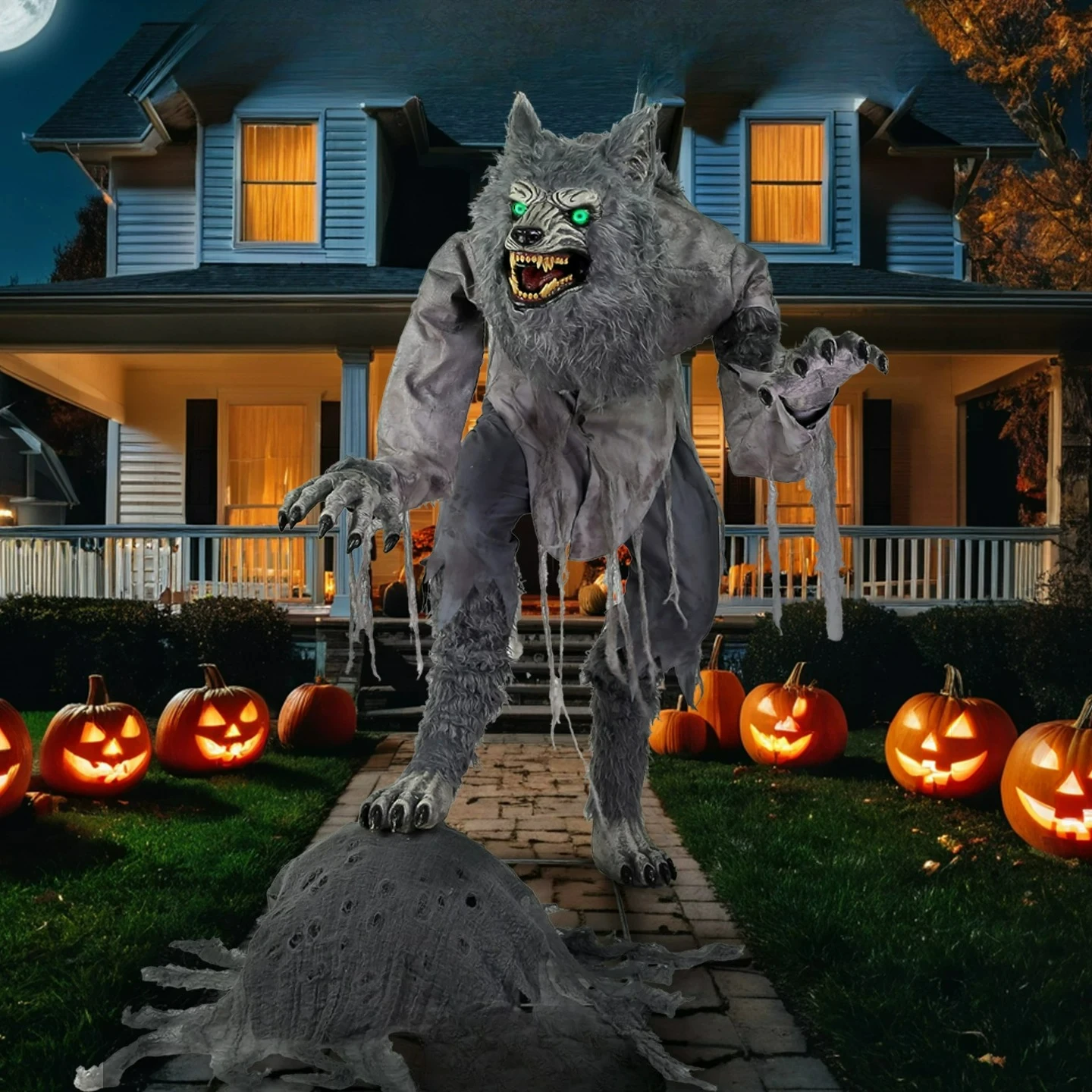 Factory Direct 20.26 million New Large Hunchback Werewolf Electric Mechanical Standing Ornament Haunted House Amusement