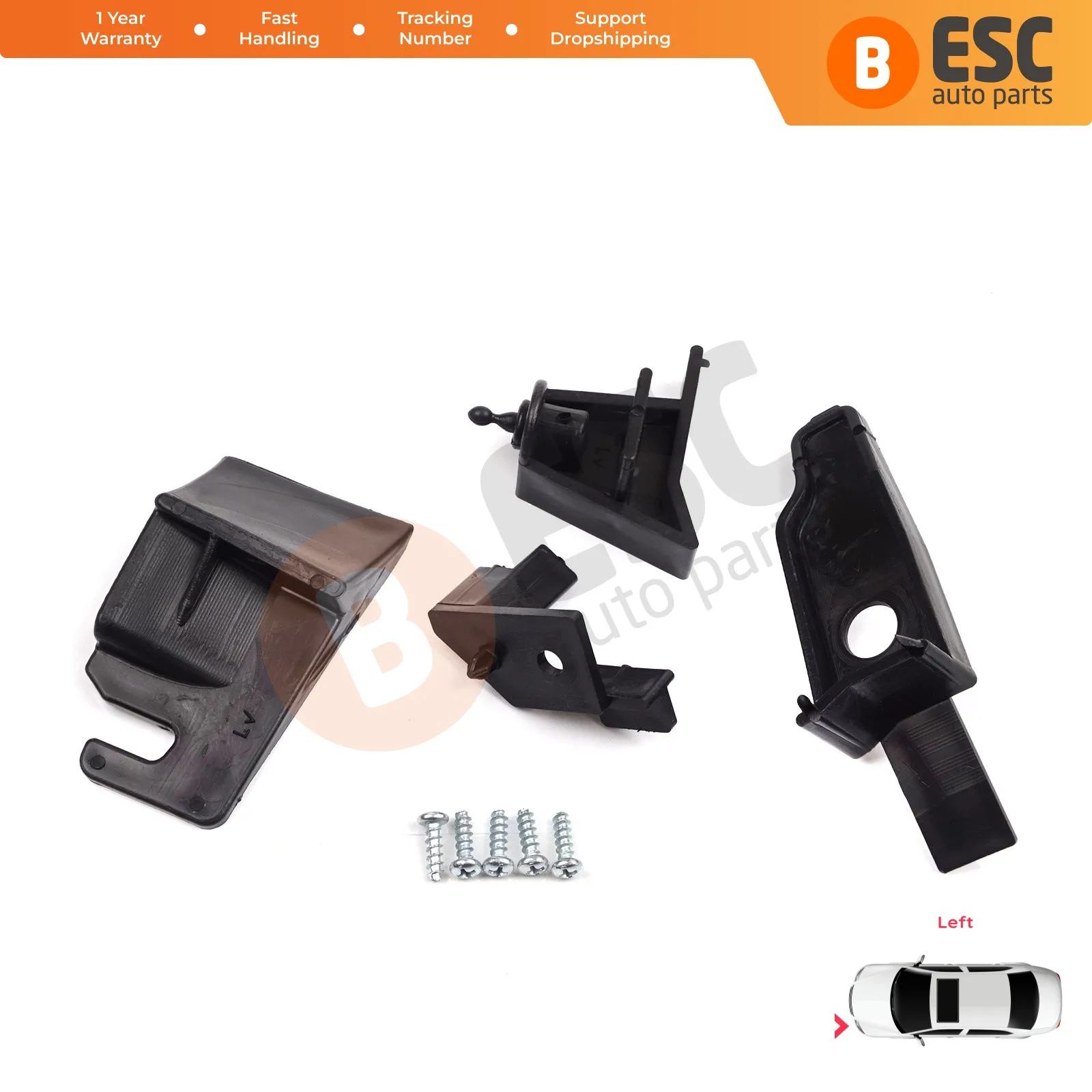 

EHL544 Headlight Holder Mount Repair Bracket Tab Set Left Side for Ford Transit Tourneo Courier MK1 2013-2022 ET7613W030