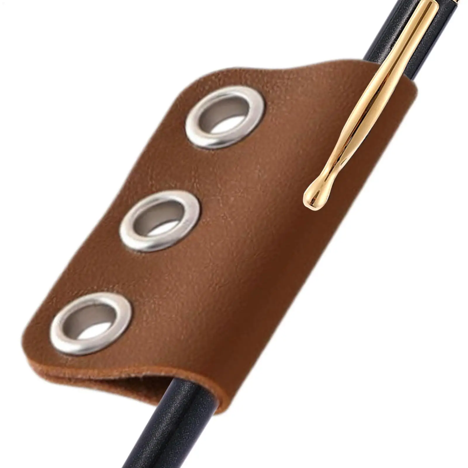 Stifthalter-Clip für Tagebuch, PU-Leder, lose Blätter, Notizbuch, Stiftclip, Bleistiftschlaufenhalter für Zuhause, Schule, Stift, feste Klemme – Detail 6