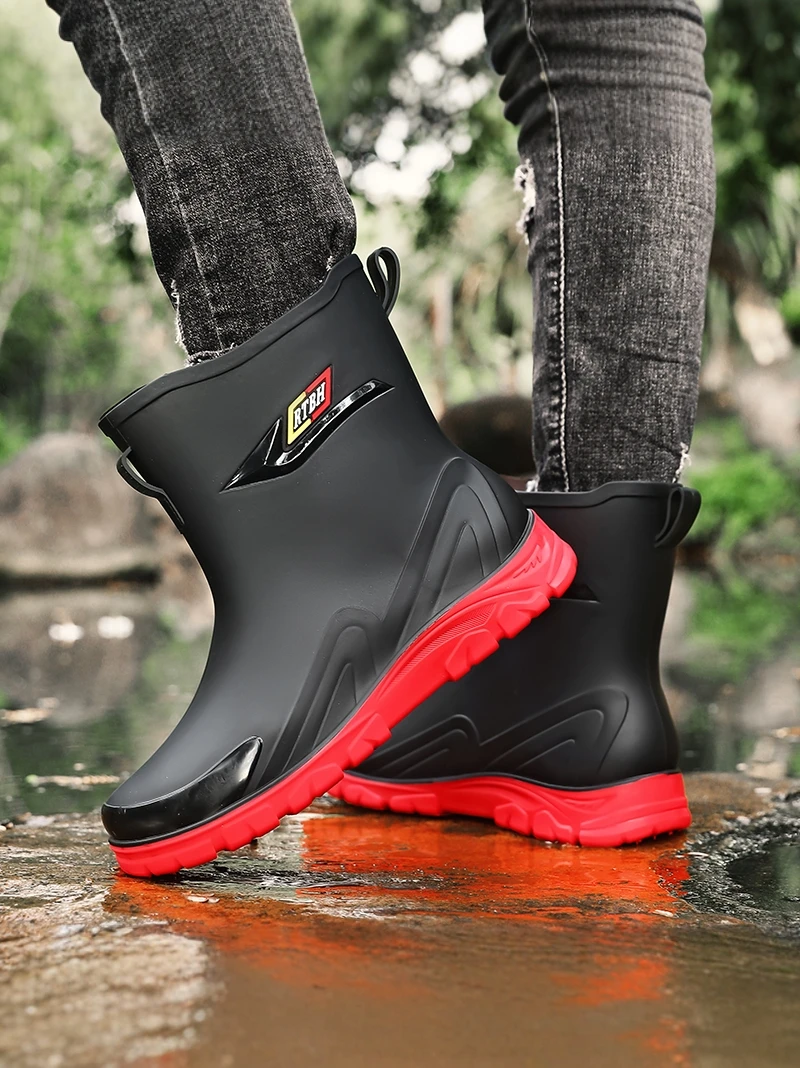 

Мужские рабочие ботинки до середины икры 2026 года, новые, водонепроницаемые, нескользящие, очень удобные, легкие, с резиновой подошвой