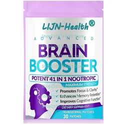 30 Patches 40-in-1 Brain Booster Transdermal Patches for Memory, Focus, Clarity, Energy, Performance Brain Support