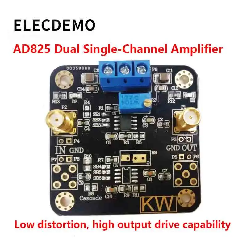 High Speed Low Distortion Op-Amp Module, Dual/Single Channel, +/-5V to +/-15V Dual Supply, Precision Amplifier Board DIY,AD825