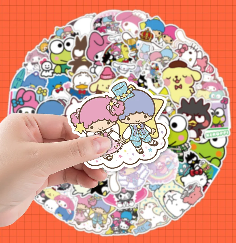 10/30/50Pcs Kawaii Hello Kitty Sanrio Cartoon Stickers Decals for Diary Luggage Scrapbook Stationery Car Decoration Sticker Gift