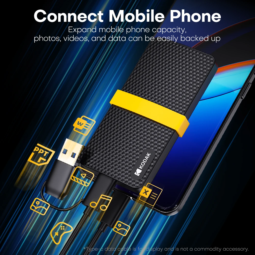 KODAK Original X200 External SSD Hard Drive HD Externo USB3.1