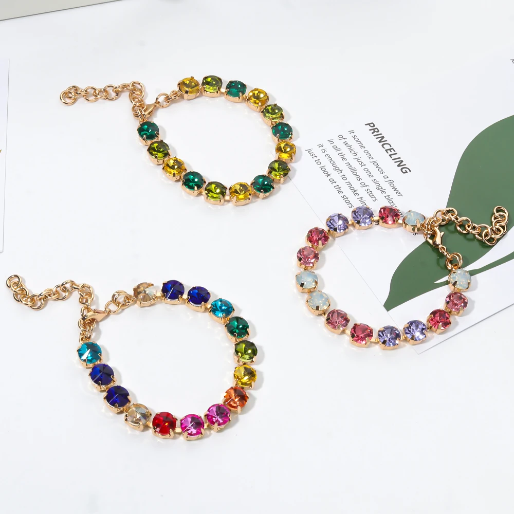 Geometric Crystal Beaded Bracelet for Women