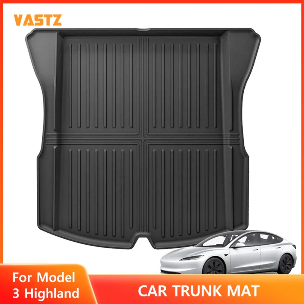 

For 2024 Tesla Model 3 All Weather Cargo Liner Premium TPE Anti-Slip Waterproof Rear Trunk Mat Car Interior Accessories 1pc