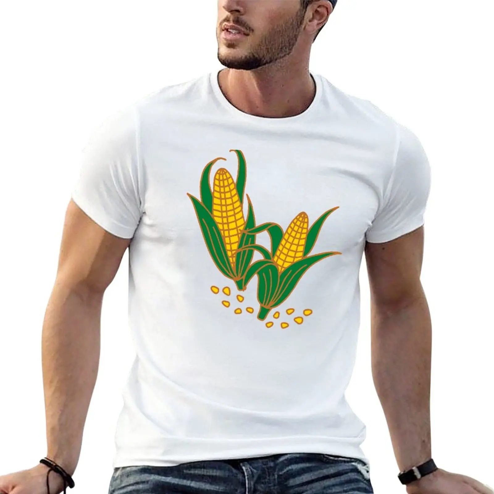 Corn Corn Pattern Corn on the Cob Summer Sweet T-Shirt man clothes summer top custom t shirt mens funny t shirts