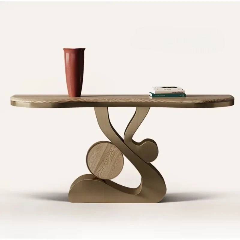 

Solid Wood Console Tables Light Luxury and Simplicity Modern Designer Corridor Aisle Wall Italian Entrance Cabinet