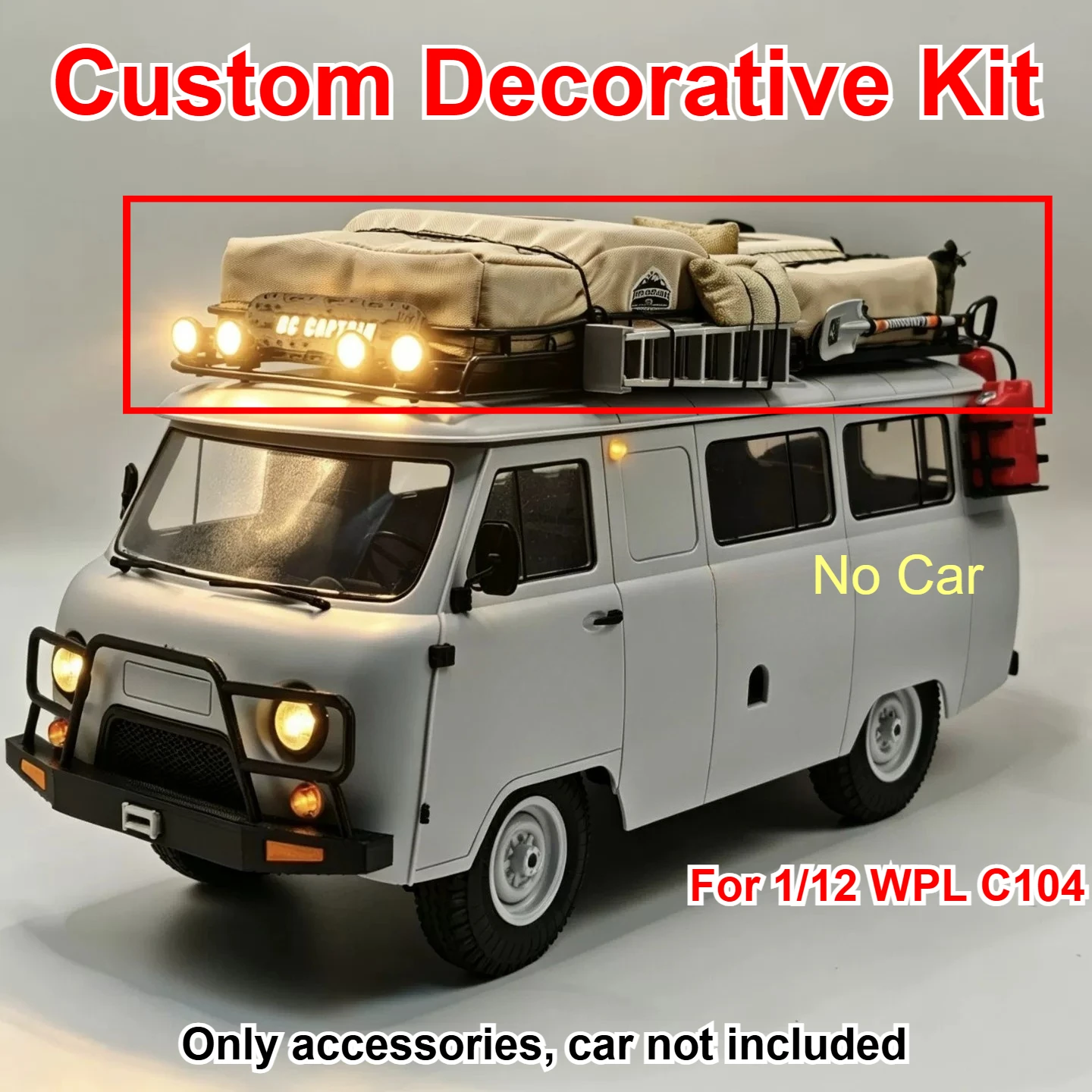 For 1/12 WPL C104 RC Van Full Decorative Modification Kit Custom Model Number Decorative Styling Upgrade Replacement Accessories