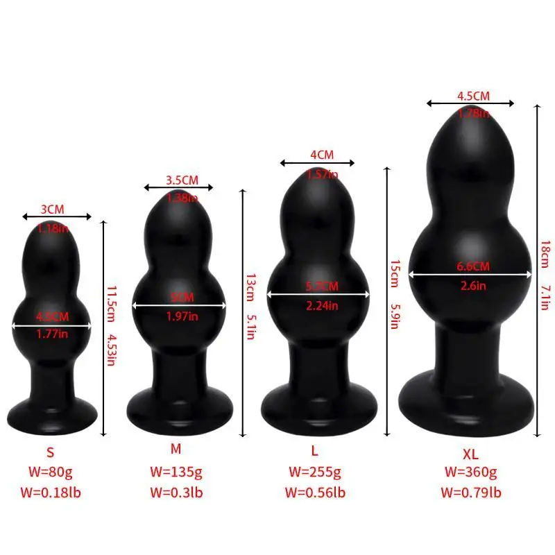 Anal Plug 4 Sizes Large Size Big Butt Plug Ball Skin-Friendly Silicone Adult Sex Toy for Men Women Couple Play view 3