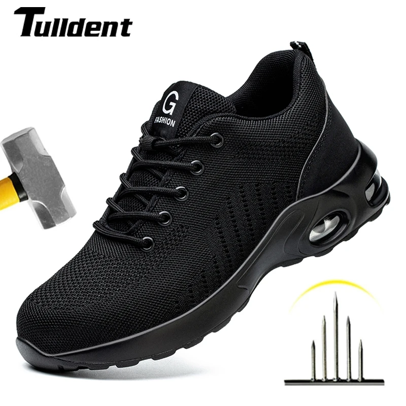 New Styles Men Safety Boots With Steel Toe Cap Anti-smash Work Sneakers Safety Shoes Men Indestructible Work Boots Hiking shoes