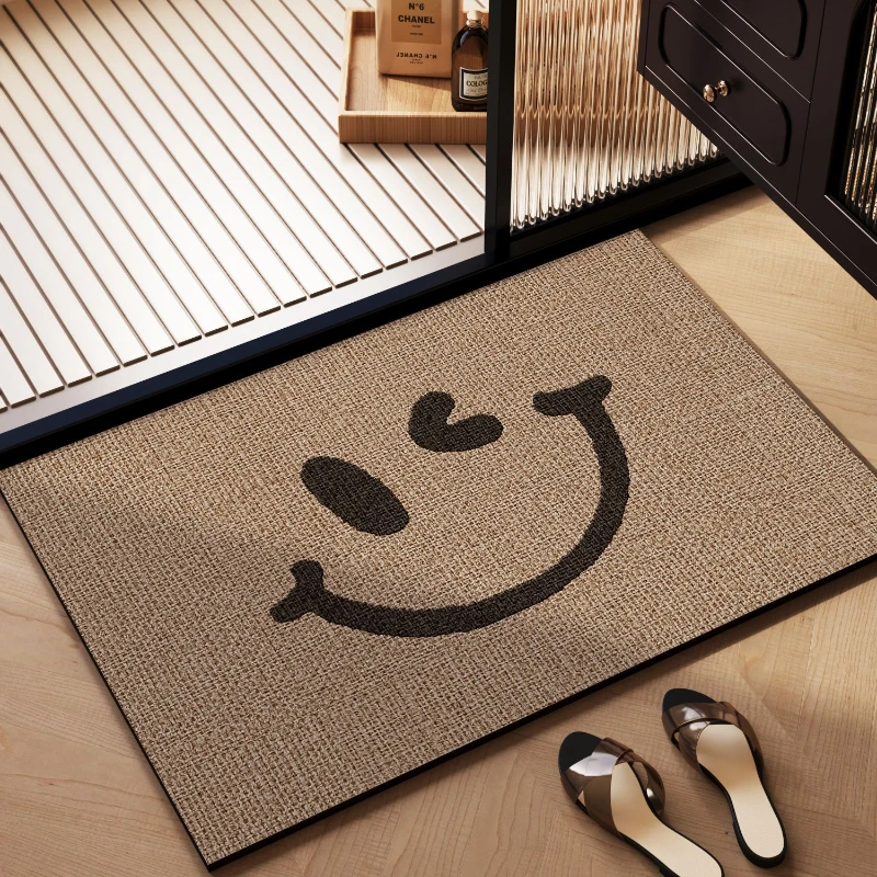 VIKAMA Bath Mat Cute Smile Sausage Dog Print Anti Slip Water Absorbing Quick Drying Carpet Bathroom Home Decoration