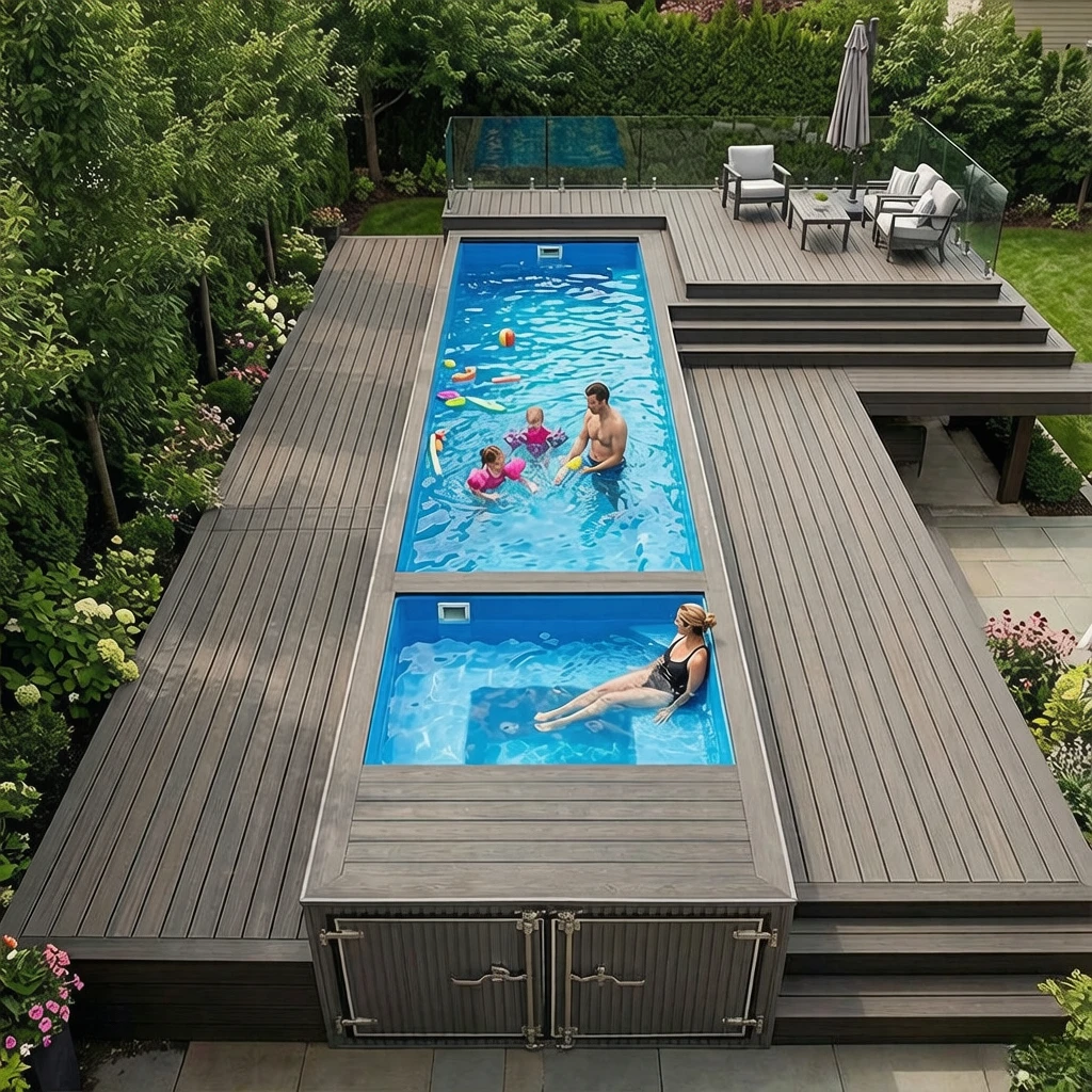 Large Outdoor Swimming Pool Family Container Swimming Pool Outdoor Garden Backyard Swimming Pool Factory Price