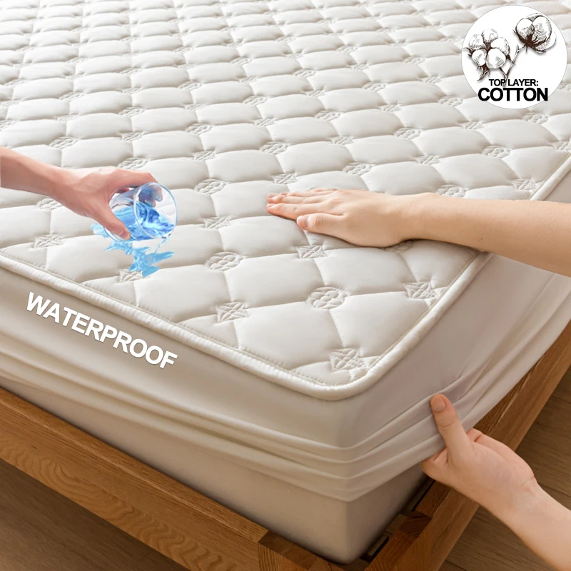 Premium Waterproof Mattress Protector Cover,Fitted Sheet - Hypoallergenic, Breathable, Ensures a Dry Comfortable Night's Sleep