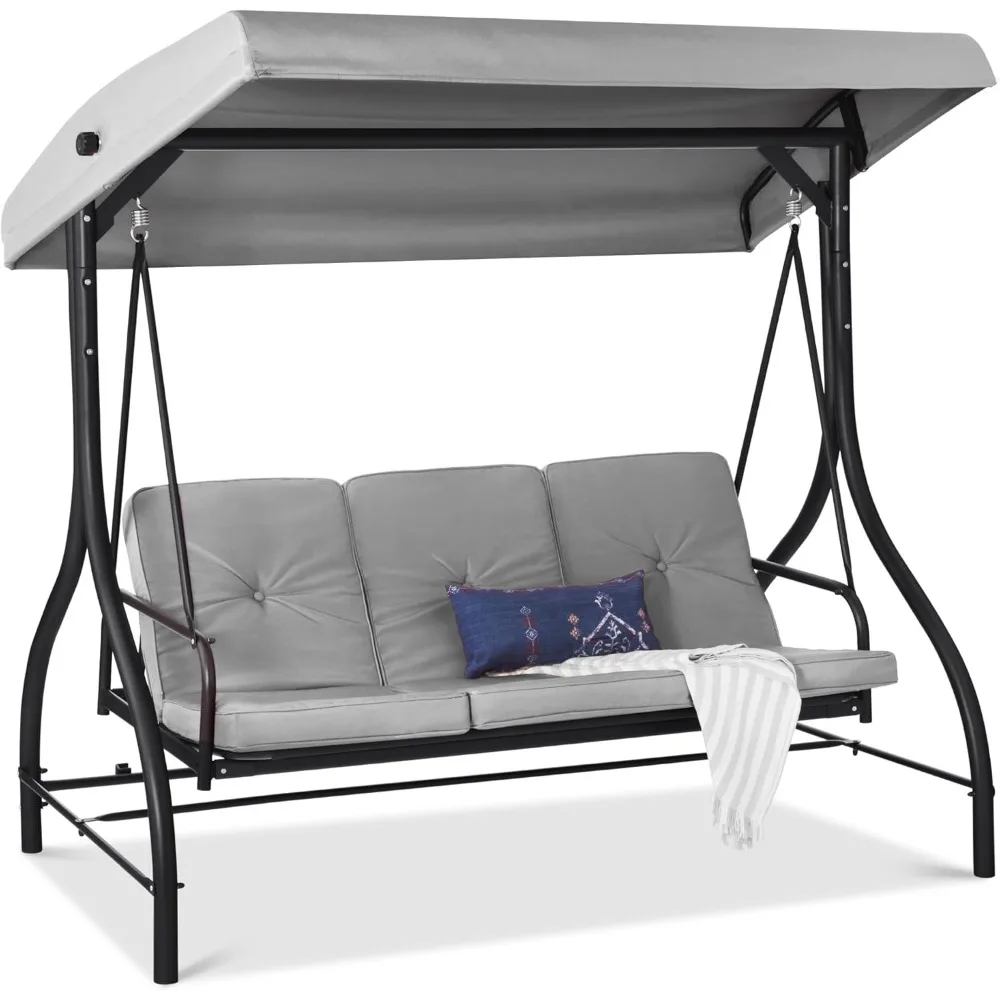 Mejores productos a elección, columpio de dosel convertido grande para exteriores de 3 asientos, hamaca para Patio, sillón para porche, patio trasero