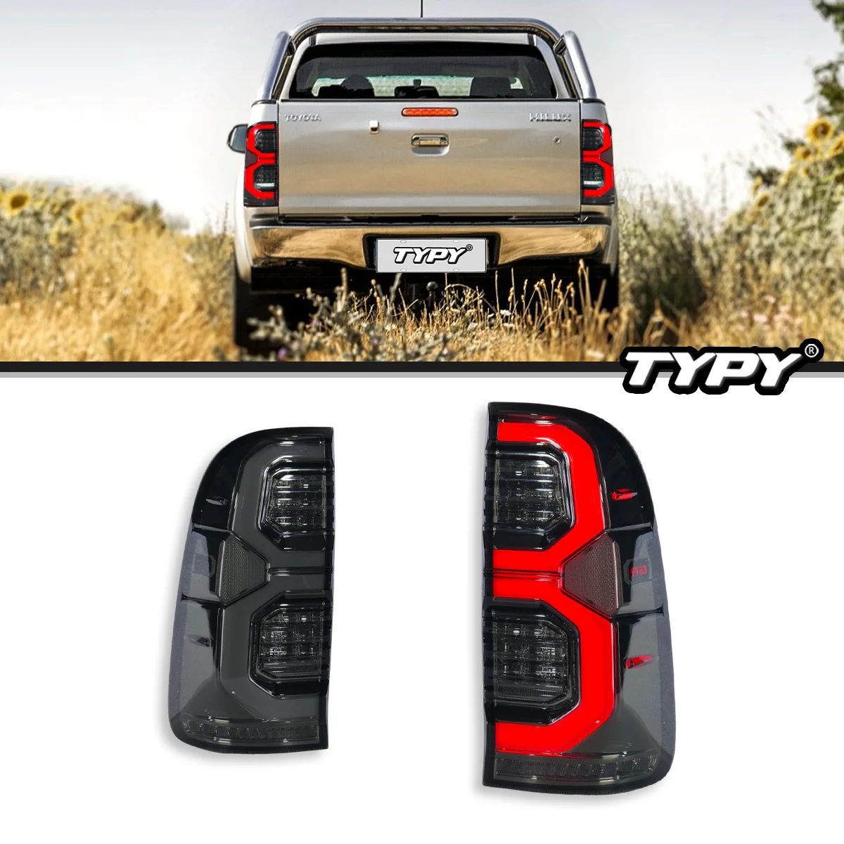 

Автомобильные фары TYPY для Toyota Hilux Vigo 2004-2014, задний фонарь, светодиодный проектор, задний фонарь, дневные ходовые огни, автомобильные аксессуары