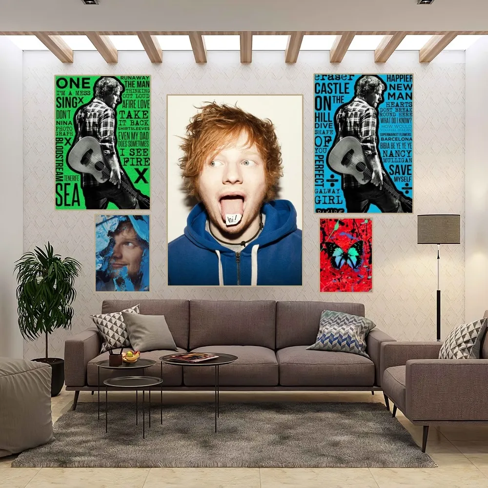 E-Ed S-Sheeran Hot Singer Poster Home Room Decor Aesthetic Art Wall Painting Stickers