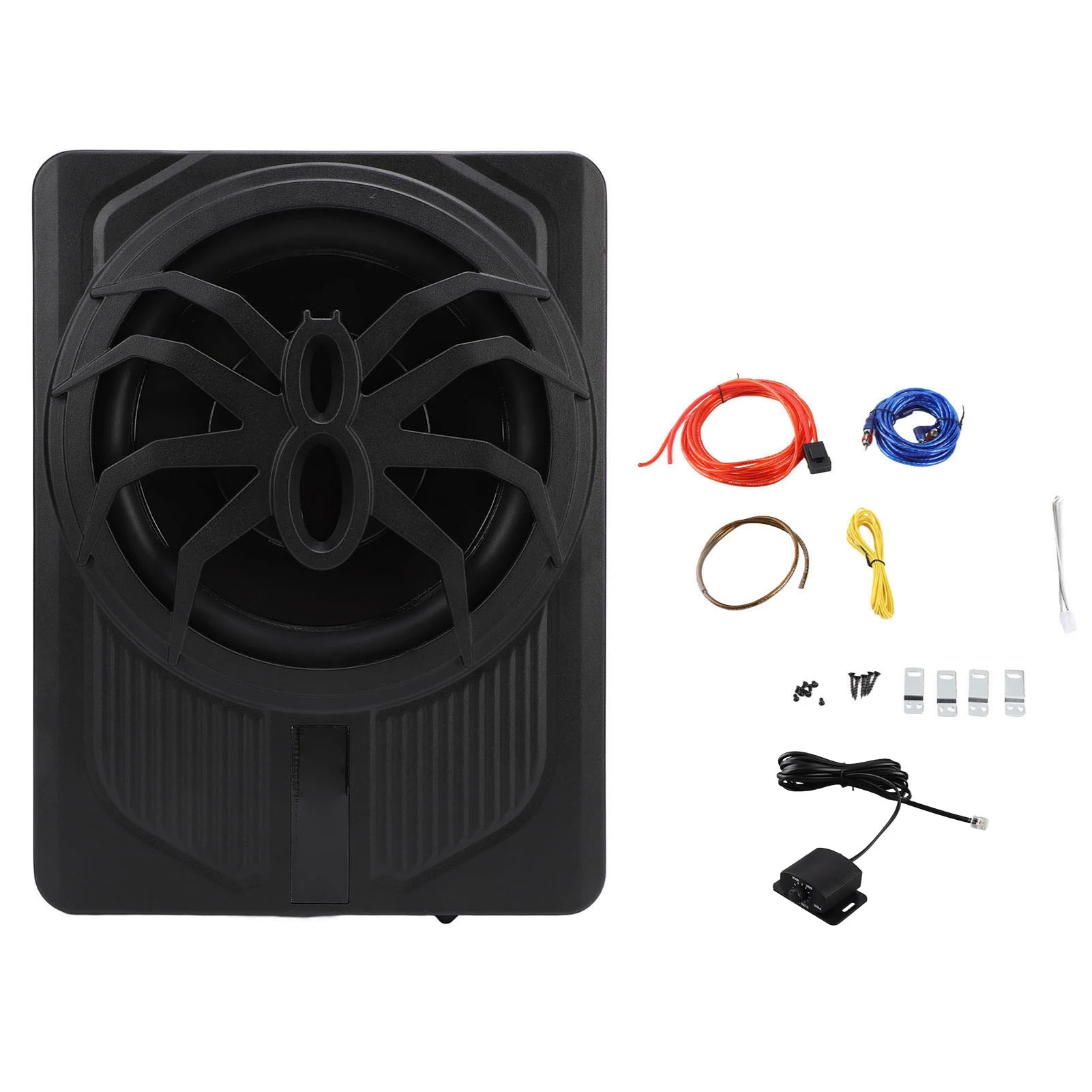 Car Slim Underseat Powered Car Subwoofer 10in 800W with LED Atmosphere Light Excellent Heat Dissipation Performance