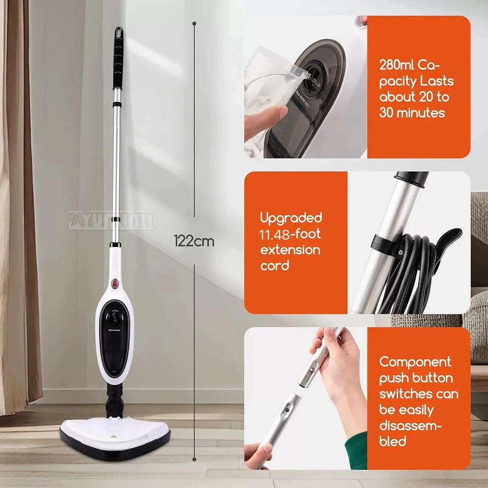 HEB-818-1 Бытовая ручная высокотемпературная паровая швабра Многофункциональная паровая электрическая швабра