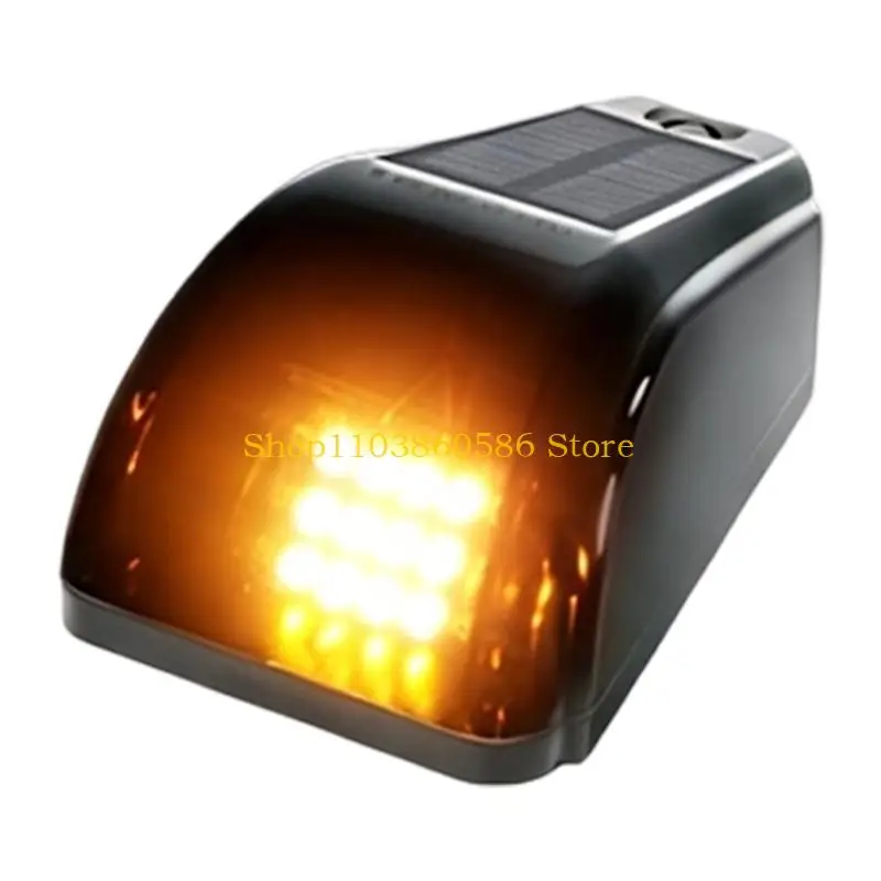 242A Motorcycle Truck Roof v Light for Pickup Custom Builds, Solar Powered 12 LED Marker Lamp, Black ABS PC Housing, Single