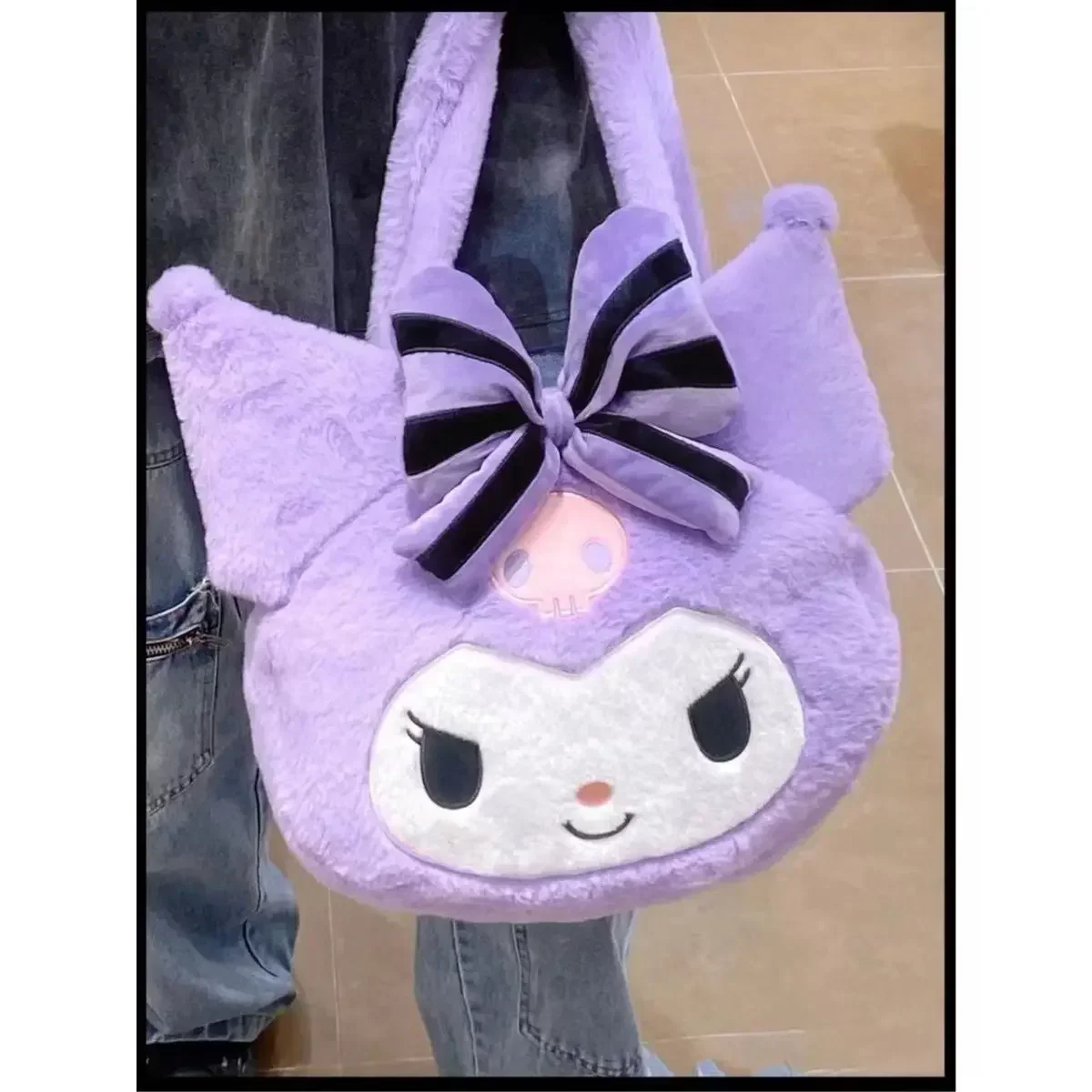 New Cute Coolomey Handbag Autumn and Winter JK Sanrio Plush Shoulder Bags for Girls High Capacity