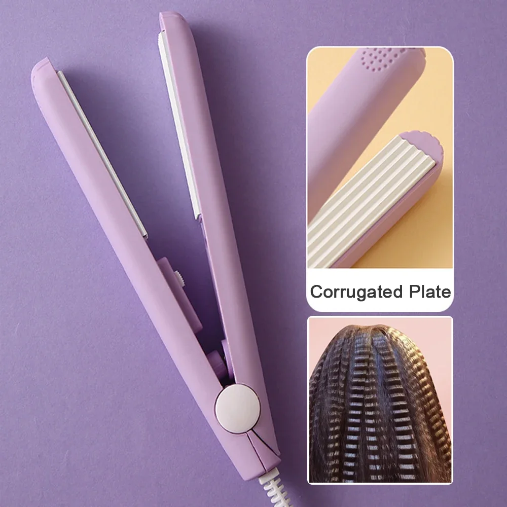 Mini Hair Curler Pro Electric Flat Iron Fluffy Splint Corrugated Plate Hair Crimper for All Hair Lengths