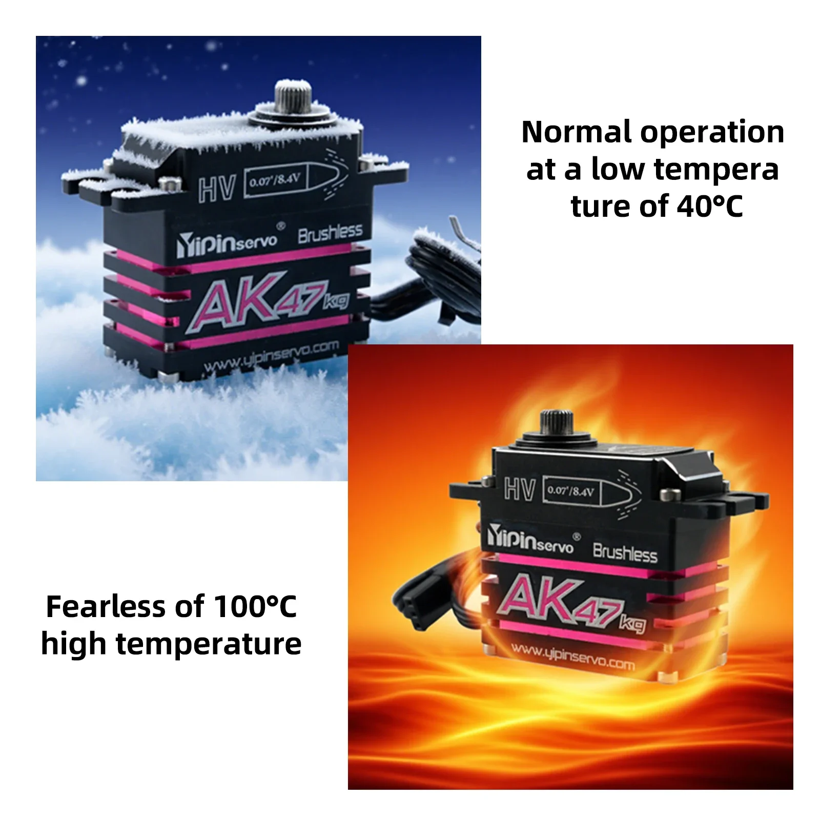 GXservo 47kg High Torque Waterproof Brushless Servo Metal Stainless Steel Gear 0.07sec Motor for Traxxas TRX4 Axial SCX10 RC Car
